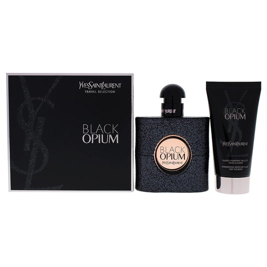 Black Opium by Eau De Parfum Spray 50Ml & Shimmering Moisturising Fluid 50Ml