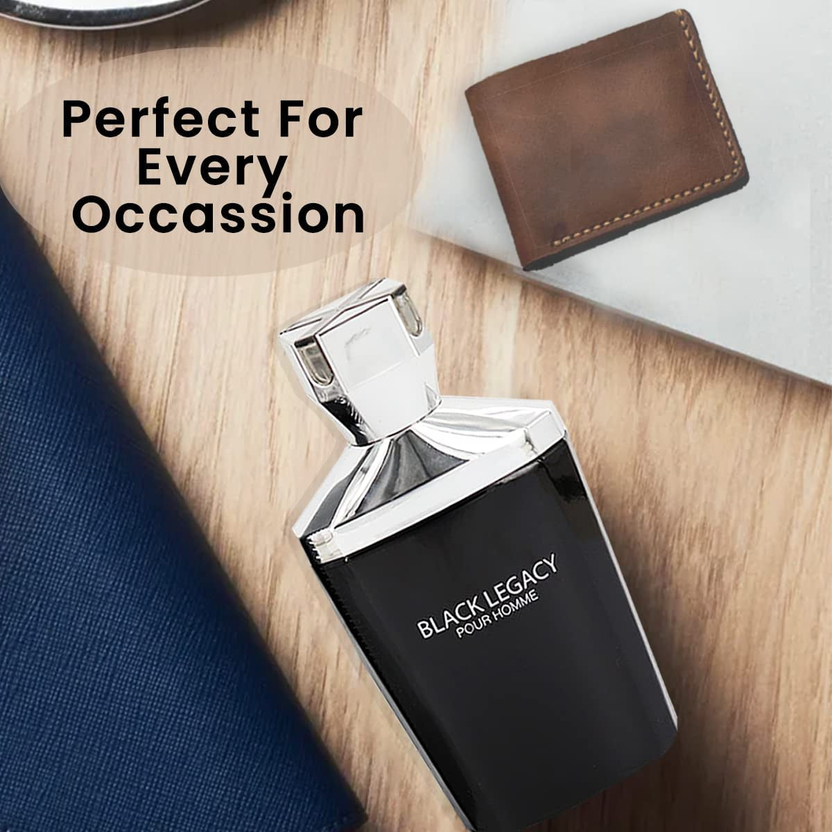 Black Legacy Pour Homme Eau De Toilette for Men (3.4 Fl Oz / 100ml) with Sandalwood, Lavender & Bergamot Notes - Long Lasting and Luxury Fragrance