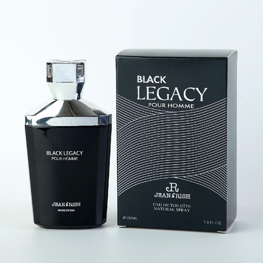 Black Legacy Pour Homme Eau De Toilette for Men (3.4 Fl Oz / 100ml) with Sandalwood, Lavender & Bergamot Notes - Long Lasting and Luxury Fragrance