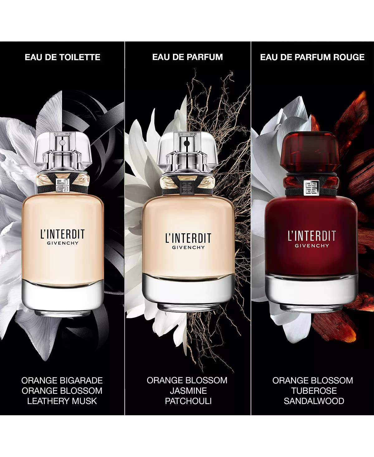 Givenchy L'INTERDIT 3- Piece Gift Set for Women (2.7 Oz Eau De Parfum Spray + 2.5 Oz Body Lotion + 2.5 Oz Shower Oil)