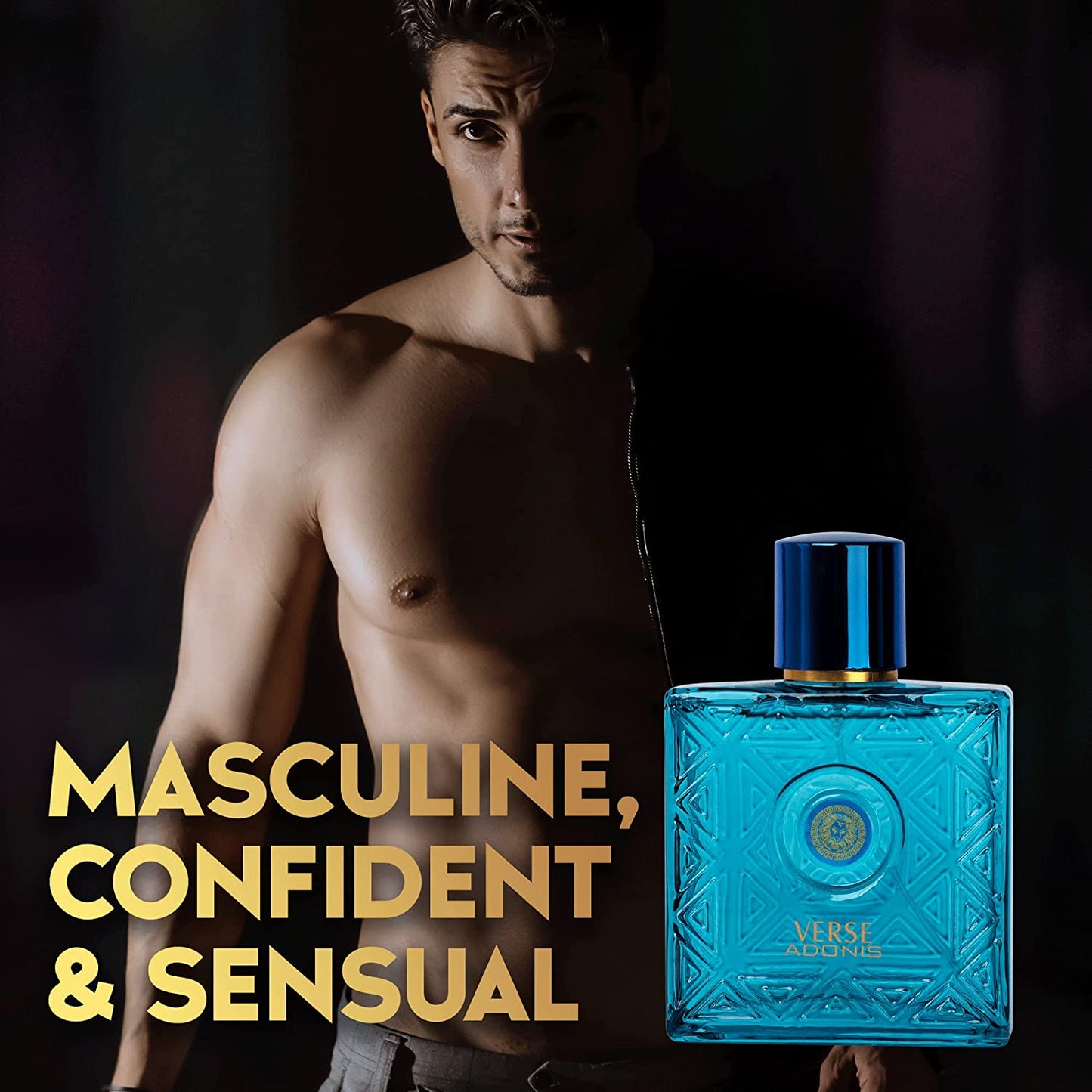 NovoGlow Verse Adonis for Men - 3.4 Fl. Oz. 100ml Men's Perfume Carrying Pouch - Refreshing Combination of Woody Floral & Fruity Scents - Masculine Scent Lasts All Day A Gift for Any Occasion