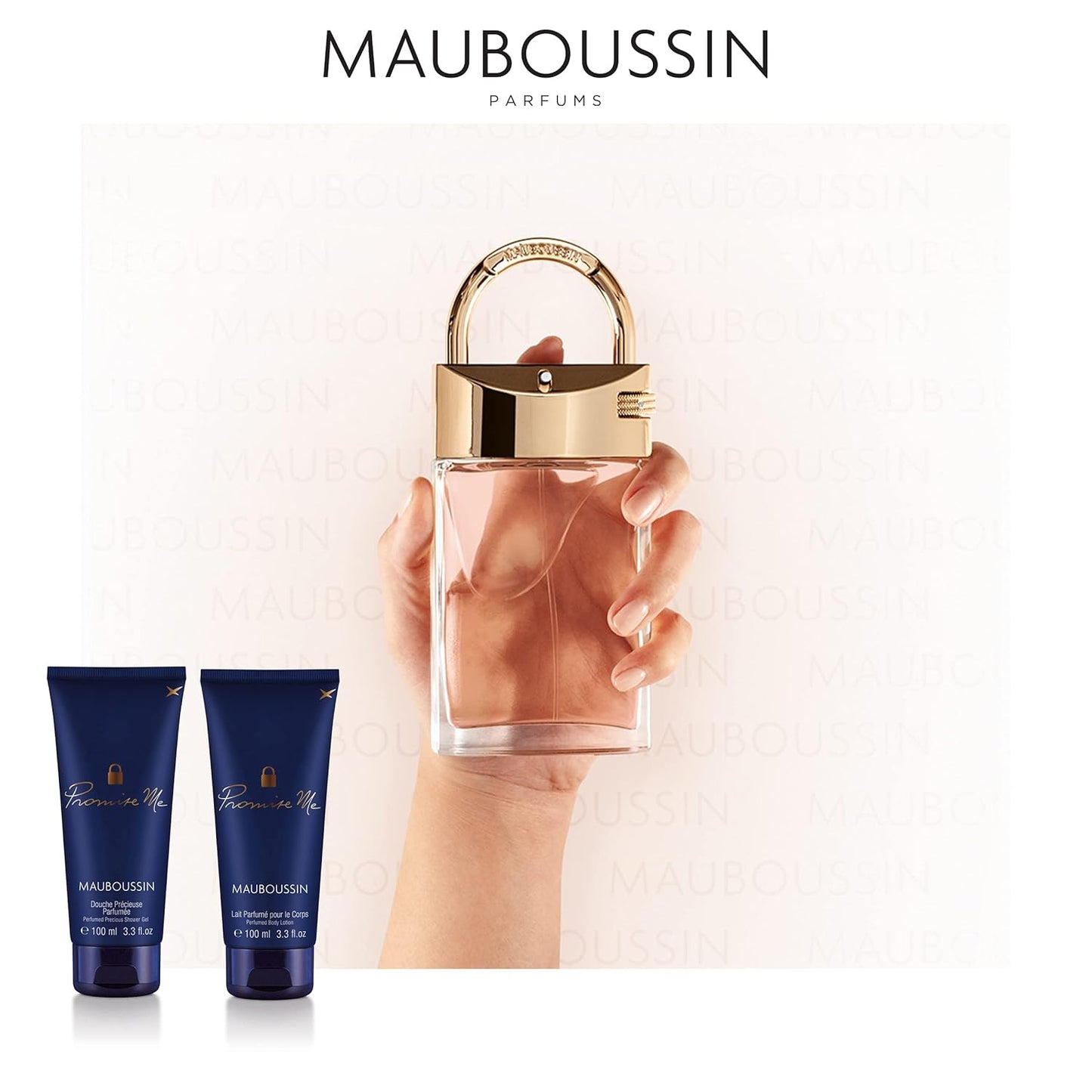Mauboussin - Prestige 2022 Promise Me Set: Eau de Parfum 90 ml, Precious Shower 100 ml, Scented Milk 100 ml & Toiletry Bag