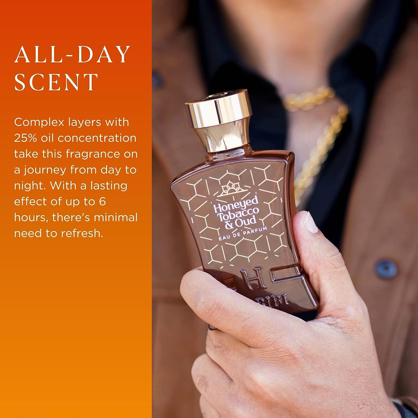 Honeyed Tobacco & Oud- Eau De Parfum for Men Long-Lasting Oud Cologne. Woody, Smokey, Sweet and Unique. Made with Rare Exotic Notes.Made in USA