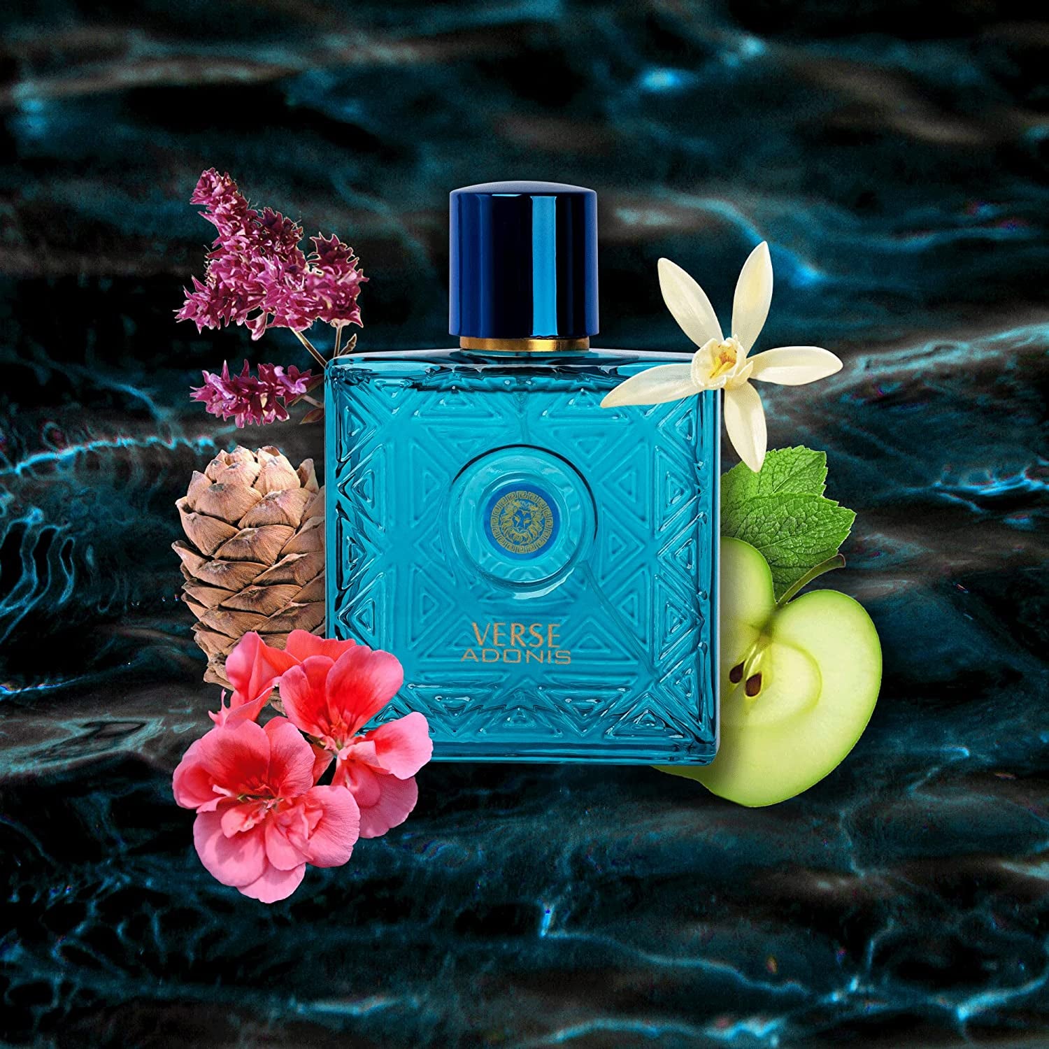 NovoGlow Verse Adonis for Men - 3.4 Fl. Oz. 100ml Men's Perfume Carrying Pouch - Refreshing Combination of Woody Floral & Fruity Scents - Masculine Scent Lasts All Day A Gift for Any Occasion