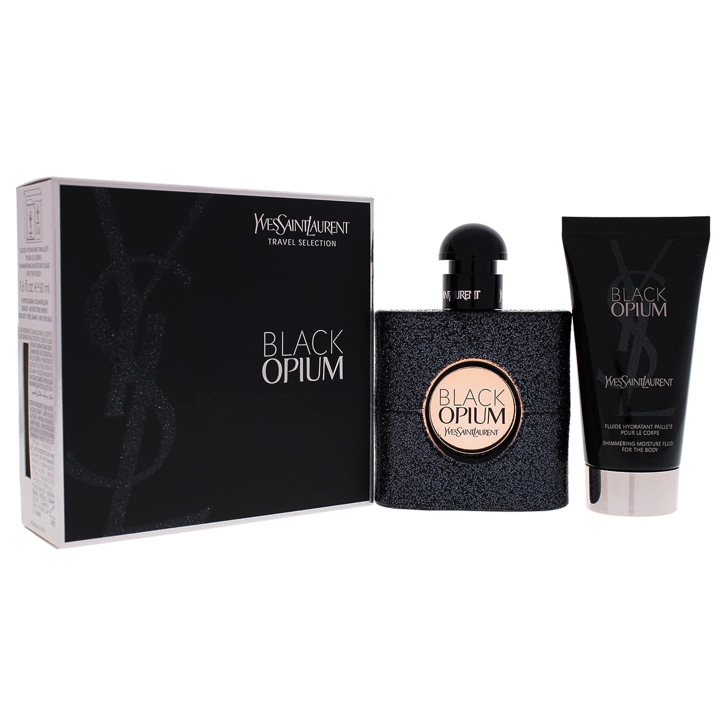 Black Opium by  Eau De Parfum Spray 50Ml & Shimmering Moisturising Fluid 50Ml
