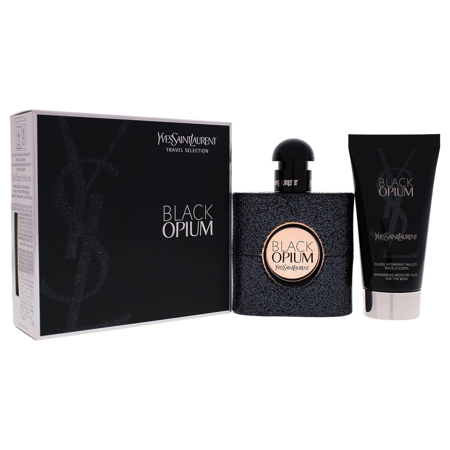 Black Opium by  Eau De Parfum Spray 50Ml & Shimmering Moisturising Fluid 50Ml