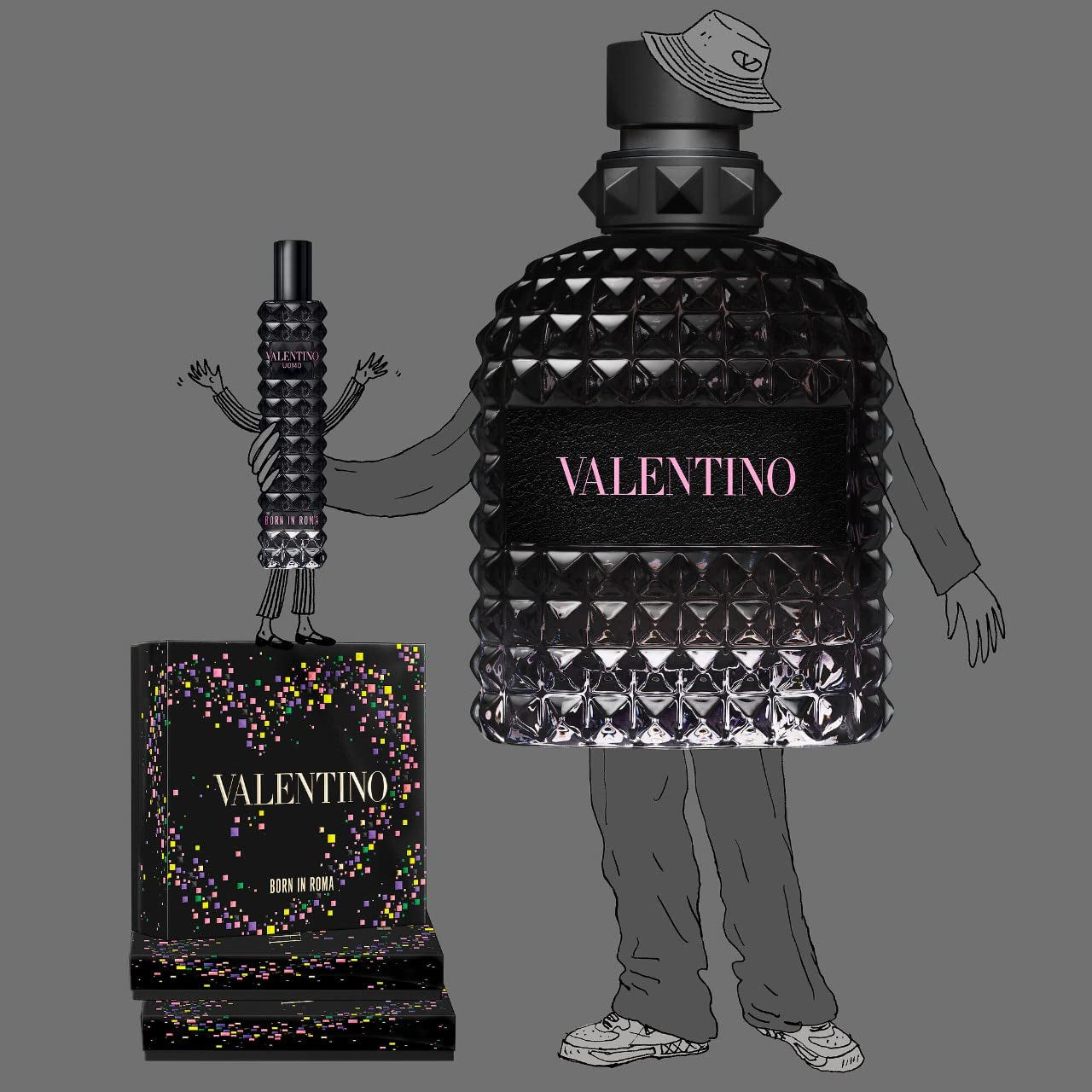 Uomo Born in Roma 2-Piece Travel Gift Set for Men, (3.4 Oz Eau De Toilette Spray + 0.50 Oz Travel Spray)