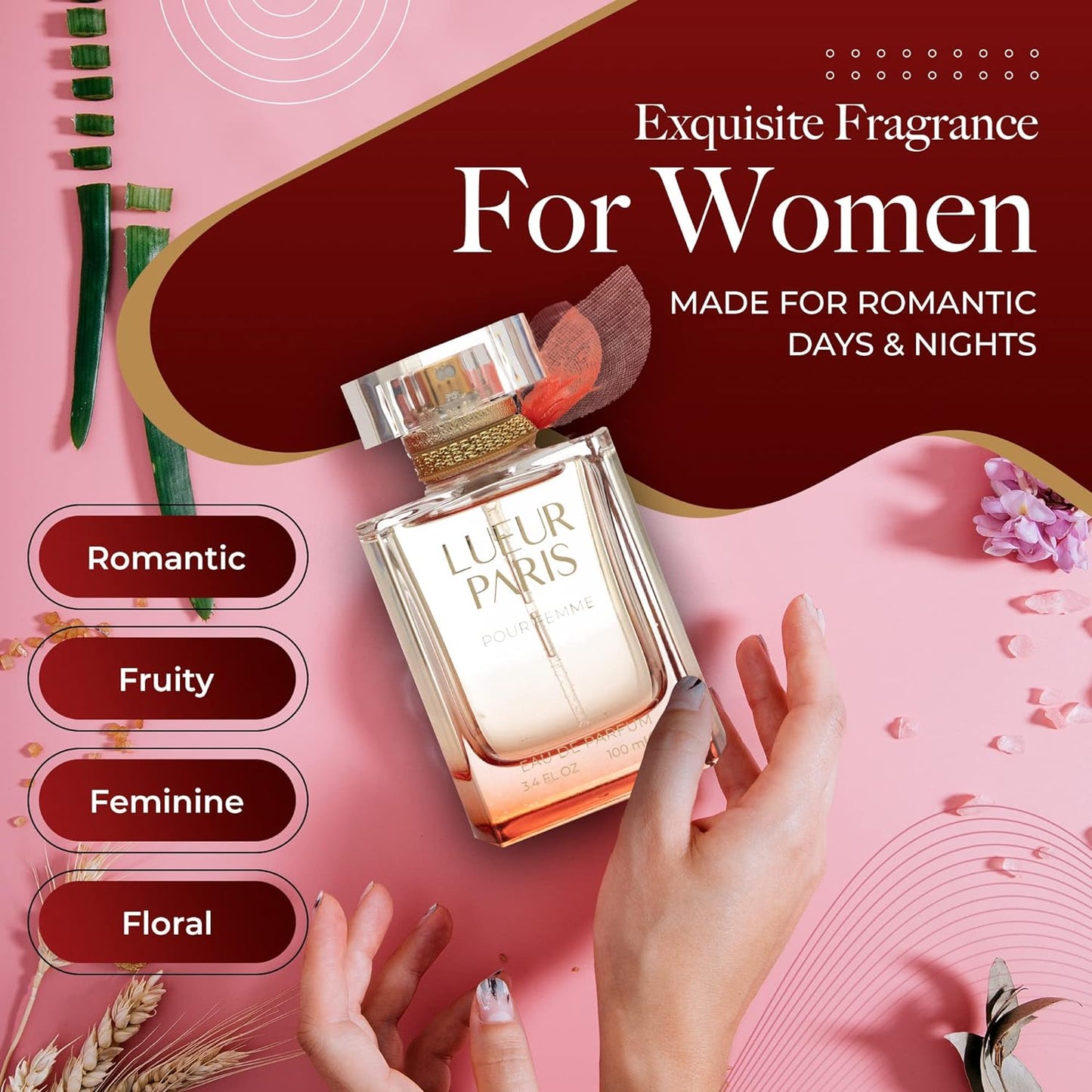 Regal Fragrances Lueur Paris Womens Perfume - Inspired by the Scent of the YSL'S Mon Paris Perfume for Women - Floral Fruity snd Sweet Chypre Scent, 3.4 Fl Oz (100 ML)