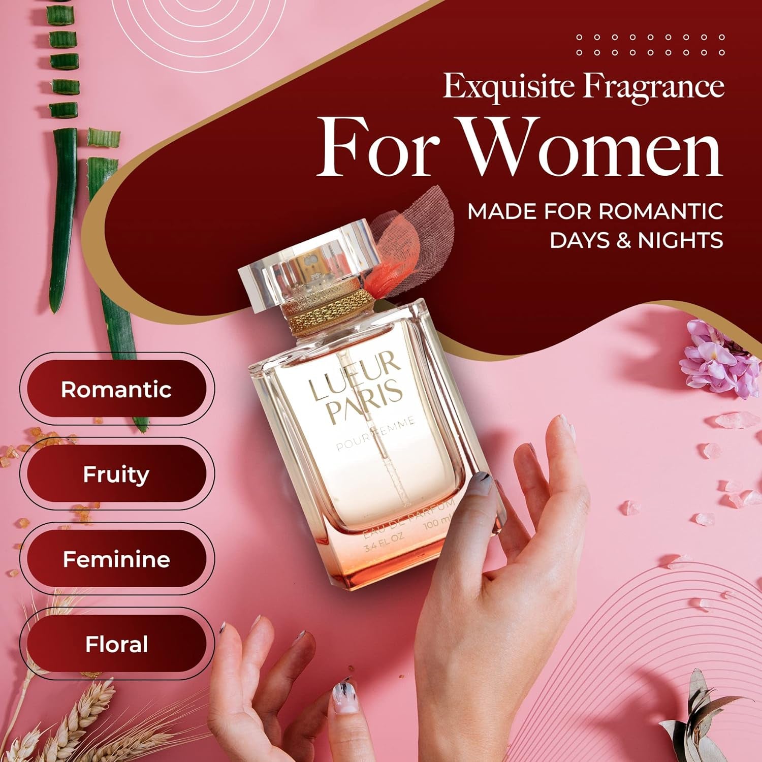 Regal Fragrances Lueur Paris Womens Perfume - Inspired by the Scent of the YSL'S Mon Paris Perfume for Women - Floral Fruity snd Sweet Chypre Scent, 3.4 Fl Oz (100 ML)