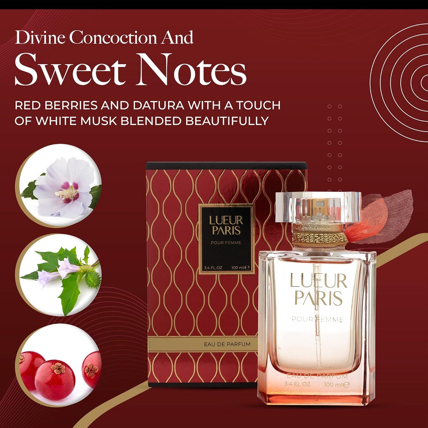 Regal Fragrances Lueur Paris Womens Perfume - Inspired by the Scent of the YSL'S Mon Paris Perfume for Women - Floral Fruity snd Sweet Chypre Scent, 3.4 Fl Oz (100 ML)