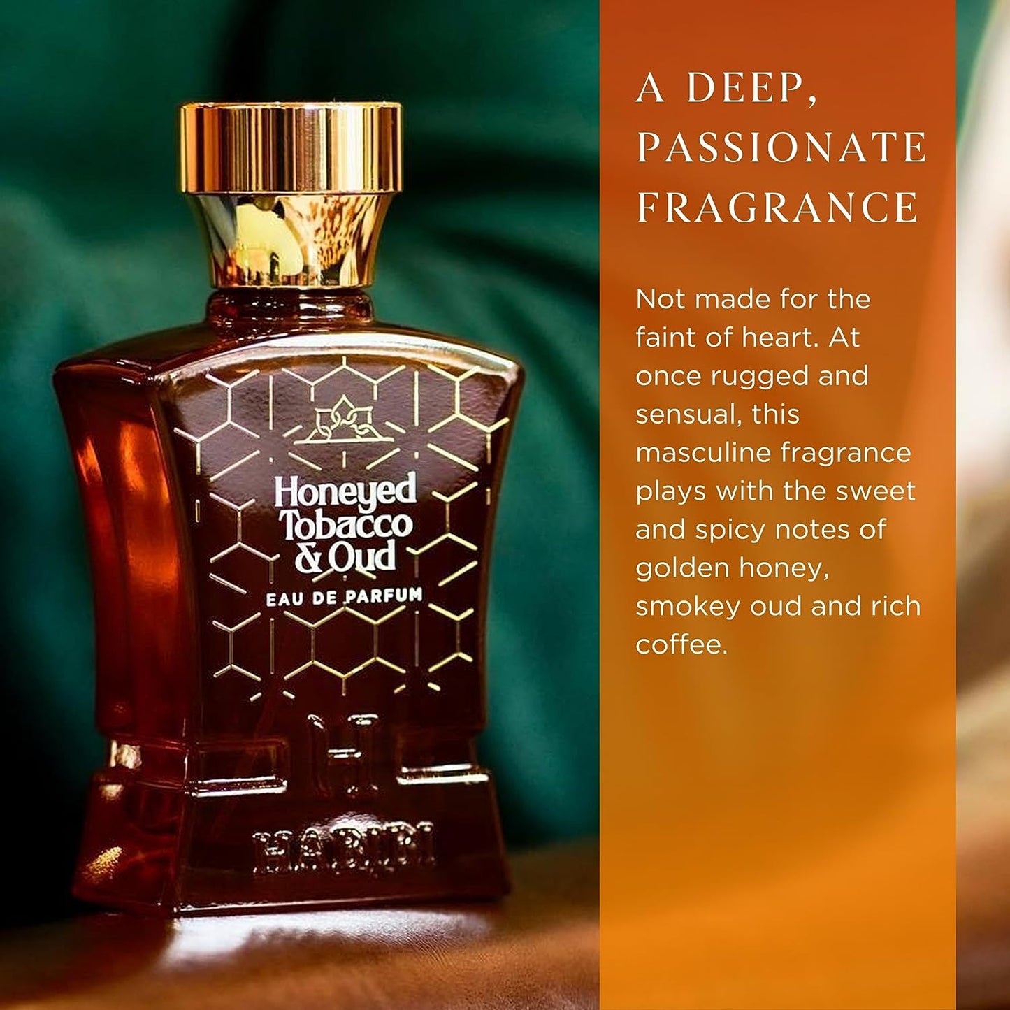 Honeyed Tobacco & Oud- Eau De Parfum for Men Long-Lasting Oud Cologne. Woody, Smokey, Sweet and Unique. Made with Rare Exotic Notes.Made in USA